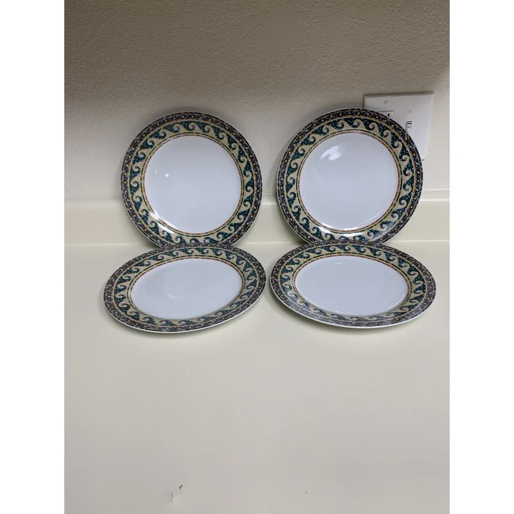 Mosaic by Gabbay GBB13 Dinner Plates  Set Of 4 Geometric Scroll Wave